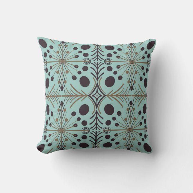 Boho Geometric Arrow Turquoise Pattern Cushion (Front)
