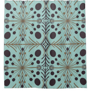 Boho Geometric Arrow Turquoise Pattern Shower Curtain