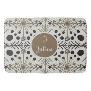 Boho Geometric Arrow White Personalised Bath Mat