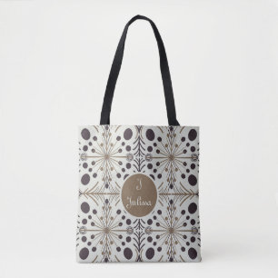 Boho Geometric Arrow White Personalised Tote Bag