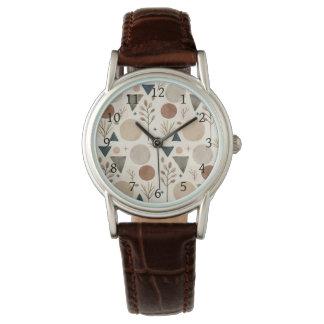 Boho Geometric Botanical Pattern Design 385 Watch