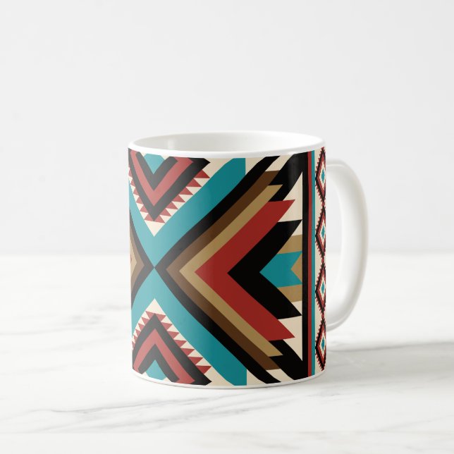 Boho Geometric Coffee Mug (Front Right)