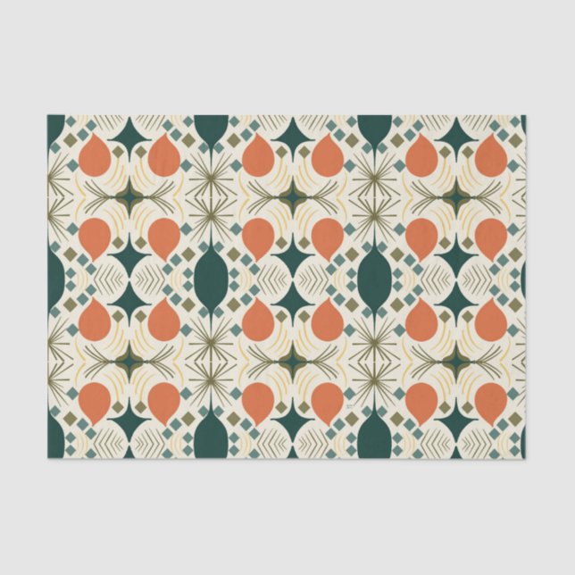 Boho Geometric Colourful Diamond Pattern  Tissue Paper (Front)