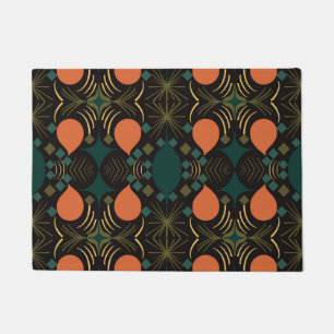 Boho Geometric Diamond Black  Doormat