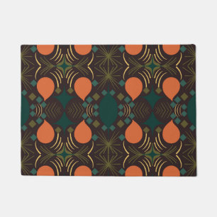 Boho Geometric Diamond Brown Doormat