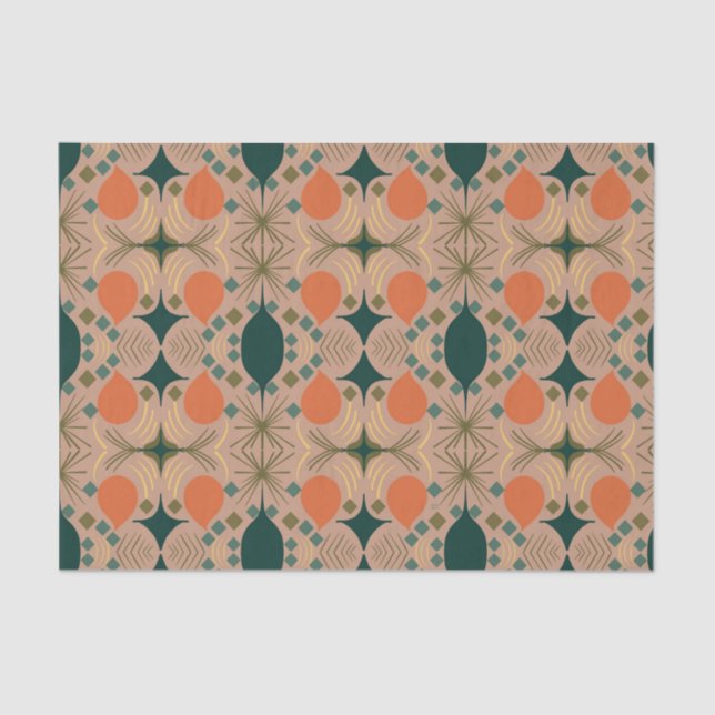 Boho Geometric Diamond Pastel Pattern Tissue Paper (Front)