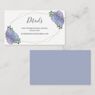 Boho Geometric Dusty Blue Floral Wedding Website Enclosure Card