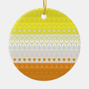 Boho Geometric Funky Abstract Maverique Pride Flag Ceramic Tree Decoration