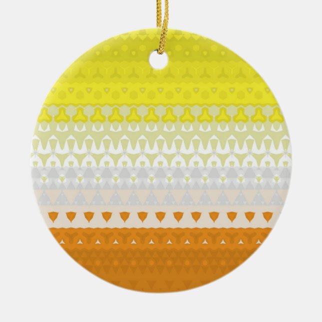 Boho Geometric Funky Abstract Maverique Pride Flag Ceramic Tree Decoration (Front)