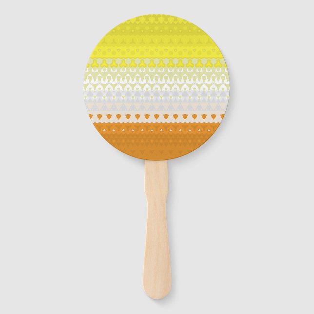Boho Geometric Funky Abstract Maverique Pride Flag Hand Fan (Front)