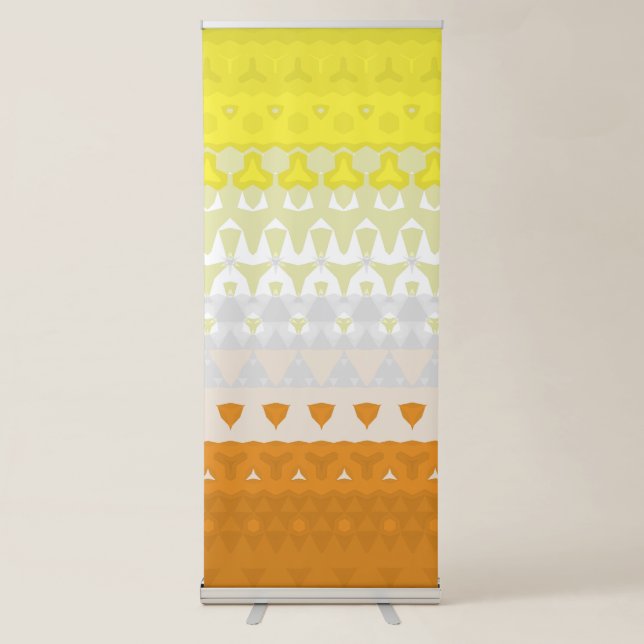 Boho Geometric Funky Abstract Maverique Pride Flag Retractable Banner (Front)