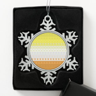 Boho Geometric Funky Abstract Maverique Pride Flag Snowflake Pewter Christmas Ornament