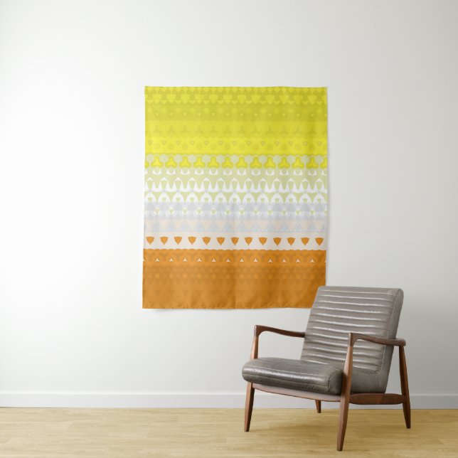 Boho Geometric Funky Abstract Maverique Pride Flag Tapestry (In Situ)
