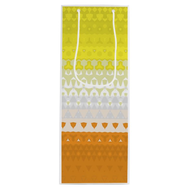 Boho Geometric Funky Abstract Maverique Pride Flag Wine Gift Bag (Front)