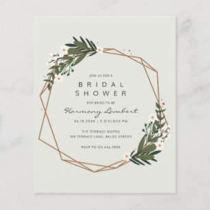 Boho Geometric Gold Greenery Budget Bridal Shower