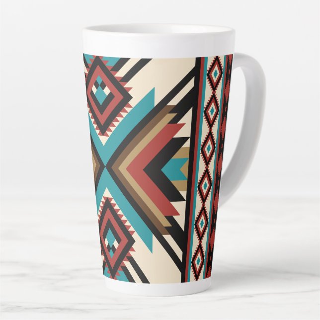 Boho Geometric Latte Mug (Right Angle)
