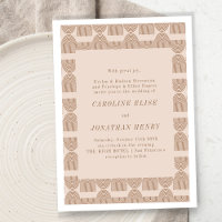 Boho Geometric Lines Terracotta Formal Wedding 