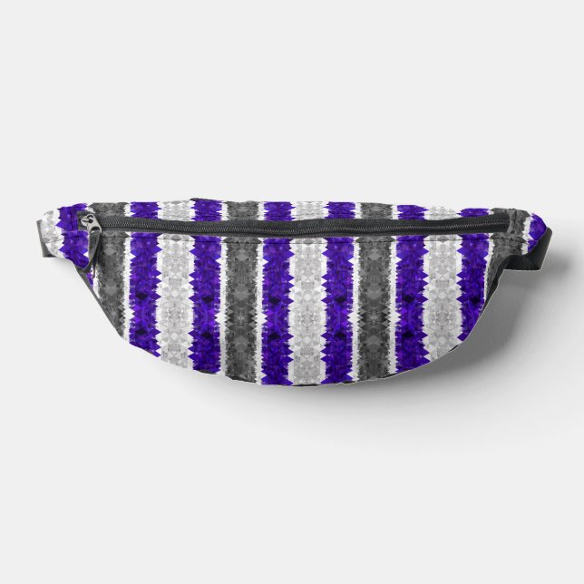 Boho Geometric Mod Retro Greygender Pride Flag Bum Bags (Lay Down)