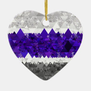 Boho Geometric Mod Retro Greygender Pride Flag Ceramic Tree Decoration