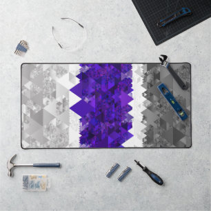 Boho Geometric Mod Retro Greygender Pride Flag Desk Mat