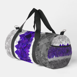 Boho Geometric Mod Retro Greygender Pride Flag Duffle Bag