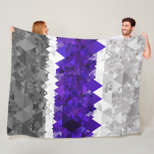 Boho Geometric Mod Retro Greygender Pride Flag Fleece Blanket