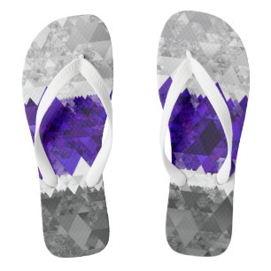 Boho Geometric Mod Retro Greygender Pride Flag Flip Flops