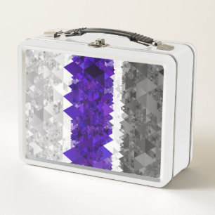 Boho Geometric Mod Retro Greygender Pride Flag Metal Lunch Box