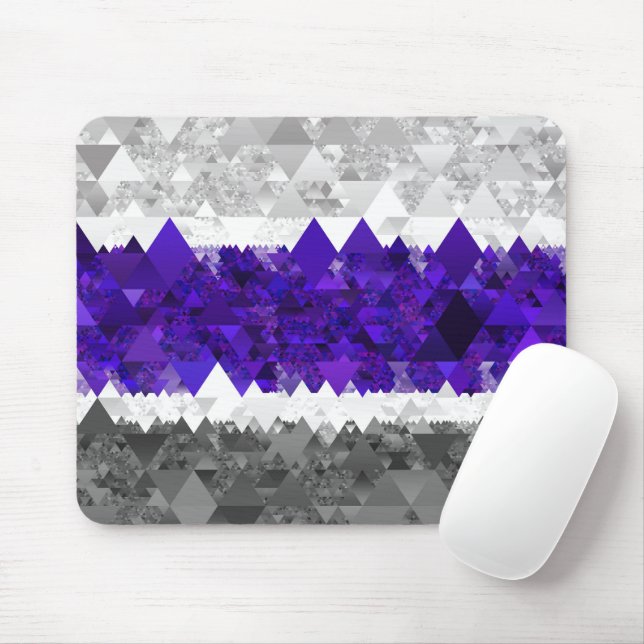 Boho Geometric Mod Retro Greygender Pride Flag Mouse Mat (With Mouse)