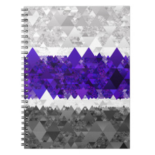 Boho Geometric Mod Retro Greygender Pride Flag Notebook