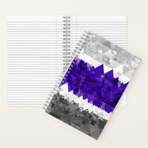 Boho Geometric Mod Retro Greygender Pride Flag Notebook