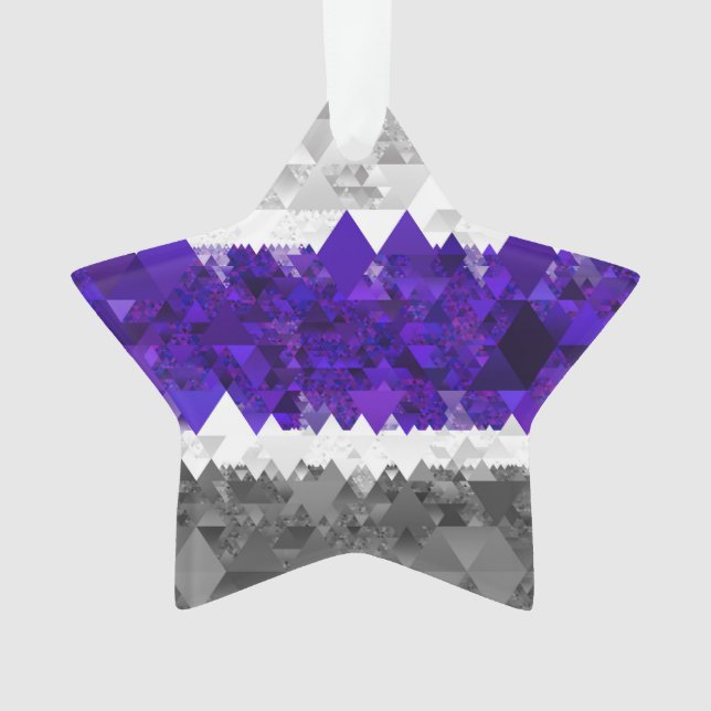 Boho Geometric Mod Retro Greygender Pride Flag Ornament (Front)