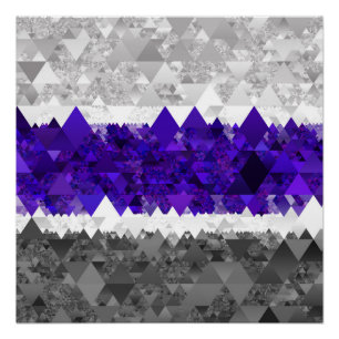 Boho Geometric Mod Retro Greygender Pride Flag Poster