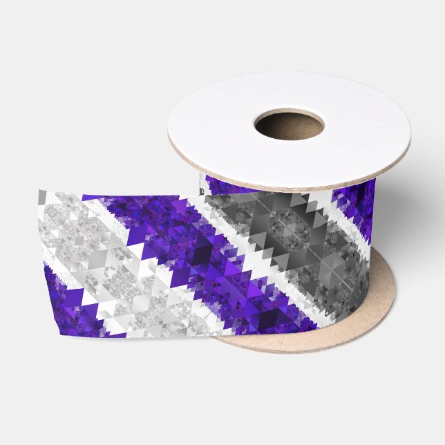 Boho Geometric Mod Retro Greygender Pride Flag Satin Ribbon (Spool)