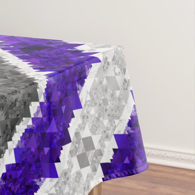 Boho Geometric Mod Retro Greygender Pride Flag Tablecloth (In Situ)