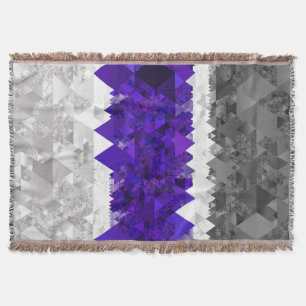 Boho Geometric Mod Retro Greygender Pride Flag Throw Blanket