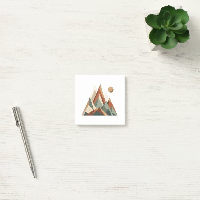 Boho Geometric Mountain Range | Minimalist Noteboo Post-it Notes (Office)