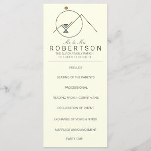 Boho Geometric Mountains   Wedding Rackcard Programme