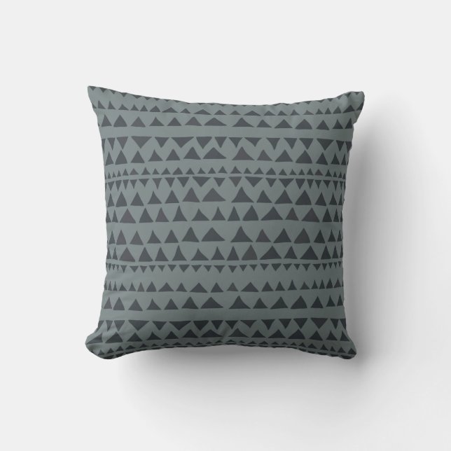 Boho Geometric Pattern Grey Cushion (Front)