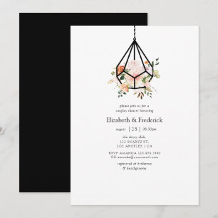 Boho Geometric Terrarium Floral Couples Shower Invitation