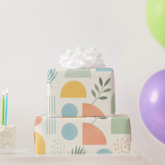 Boho Geometric Tropical Wrapping Paper