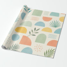Boho Geometric Tropical Wrapping Paper