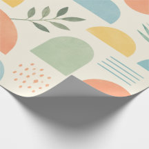 Boho Geometric Tropical Wrapping Paper