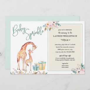 Boho Giraffe Baby Sprinkle neutral gender Invitation