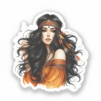 Boho Girl AI Art Bohemian Fashion