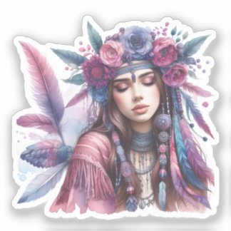 Boho Girl AI Art Bohemian Fashion