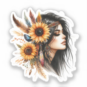 Boho Girl AI Art Bohemian Fashion
