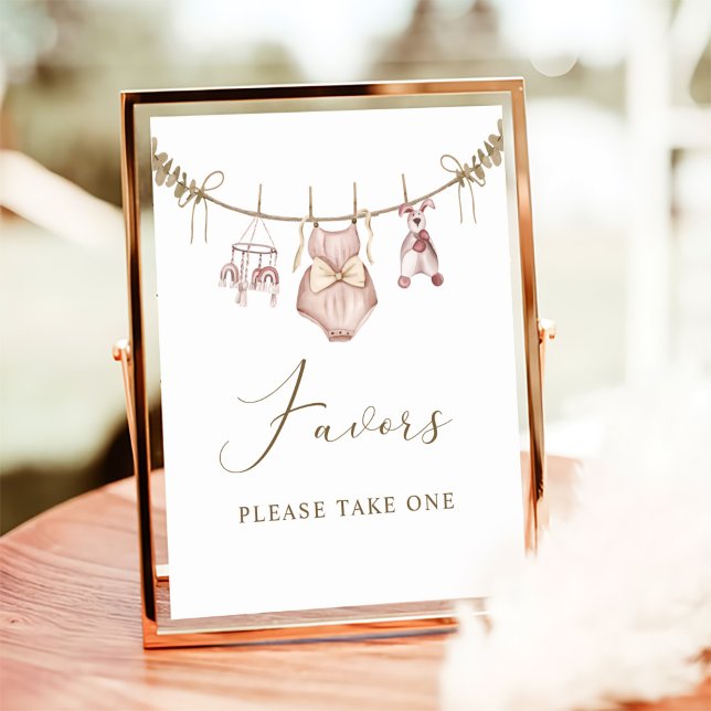 Boho Girl Baby Clothes Baby Shower Favours Sign (Creator Uploaded)