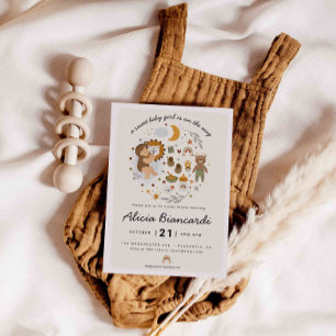 Boho Girl Baby Shower Baby Clothes Invitation