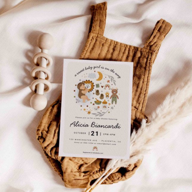 Boho Girl Baby Shower Baby Clothes Invitation (Creator Uploaded)
